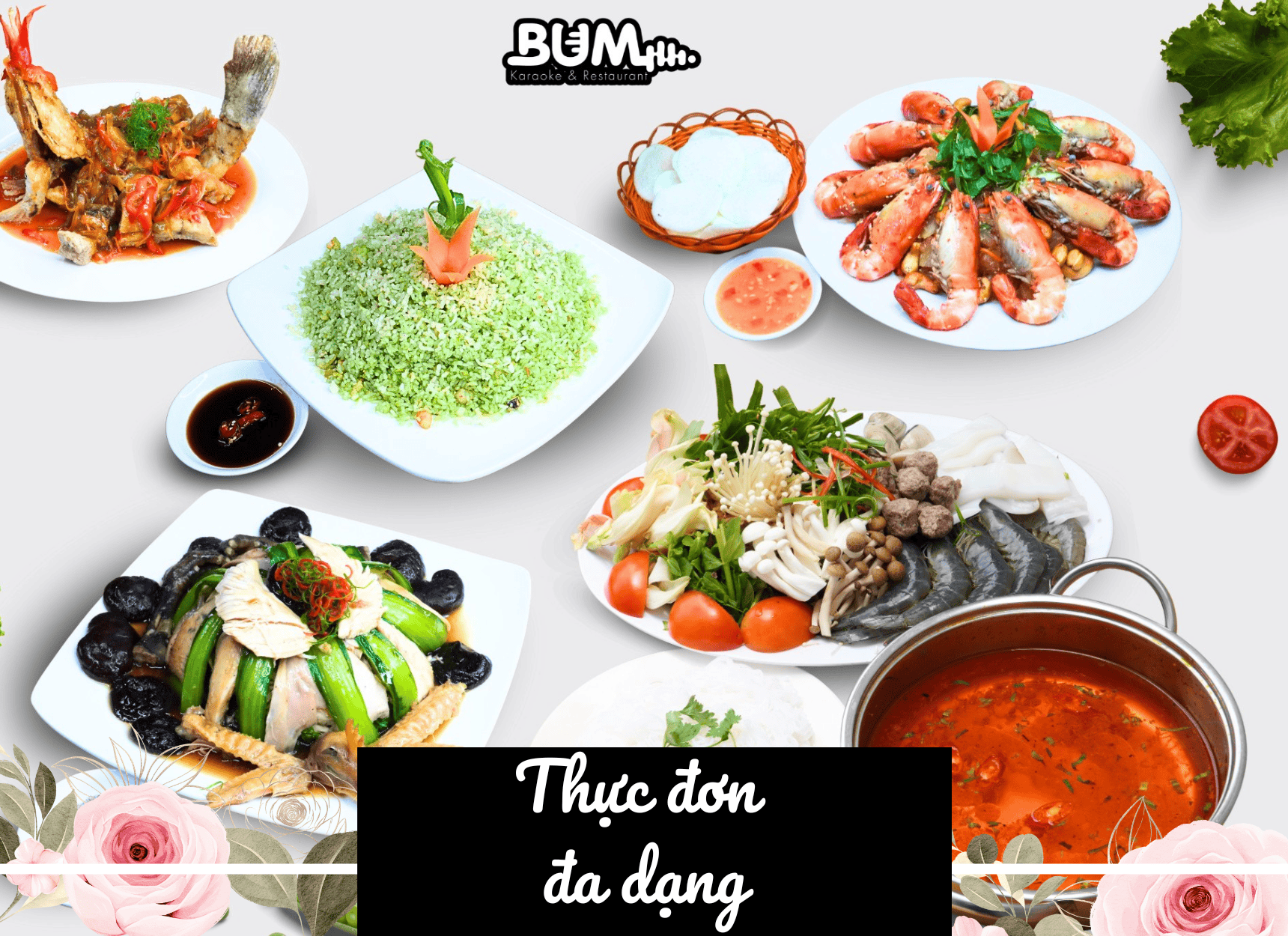Thực đơn món ăn đa dạng và thơm ngon